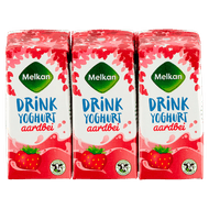 Melkan Drinkyoghurt aardbei Foto van Melkan Drinkyoghurt aardbei
