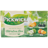 Pickwick Vruchtenthee fruitvariatie groen kop 20 zakjes Foto van Pickwick Vruchtenthee fruitvariatie groen kop 20 zakjes