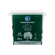 Marmar Gedroogde zwarte olijven in pekel Foto van Marmar Gedroogde zwarte olijven in pekel