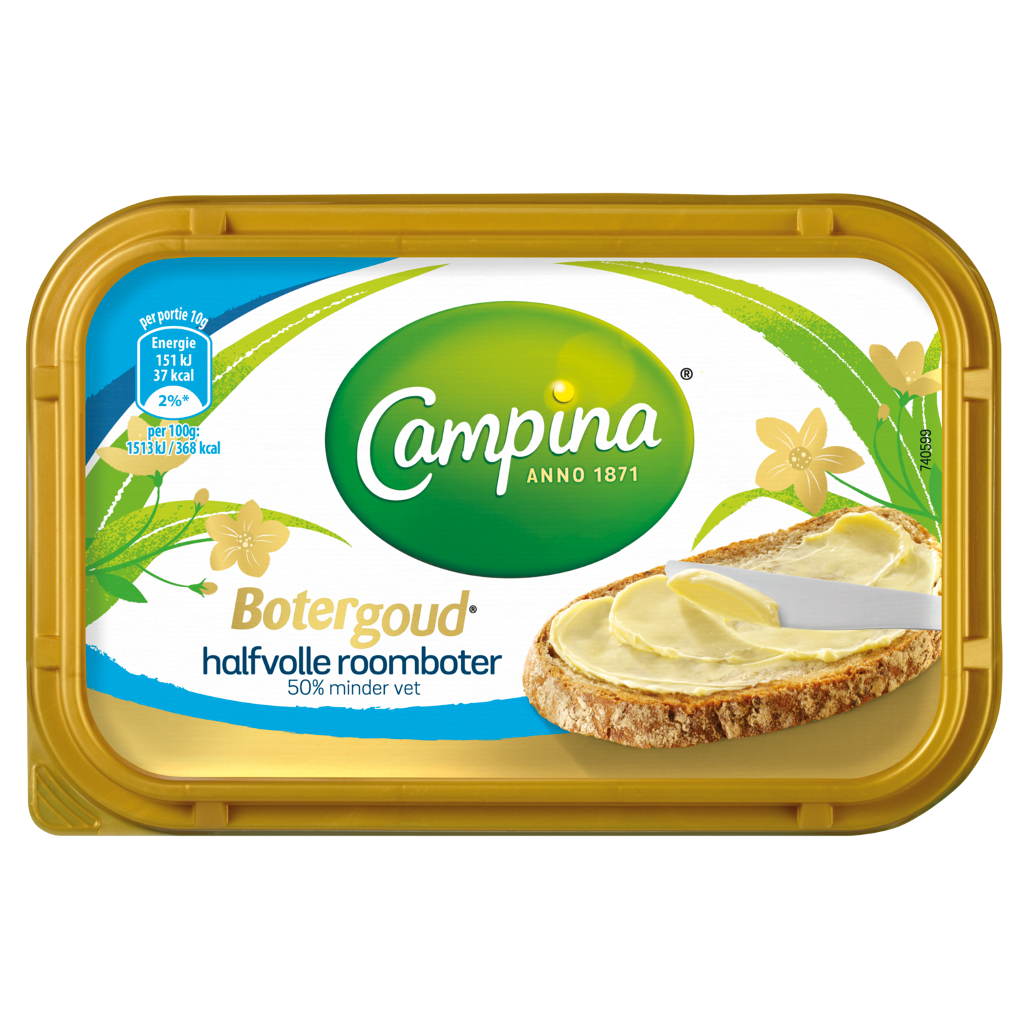 Campina Botergoud 50% minder vet