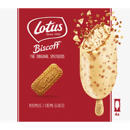 Lotus Speculoos ijs witte chocolade 4 stuks Foto van Lotus Speculoos ijs witte chocolade 4 stuks