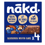 Nakd Blueberry muffin 4 stuks Foto van Nakd Blueberry muffin 4 stuks