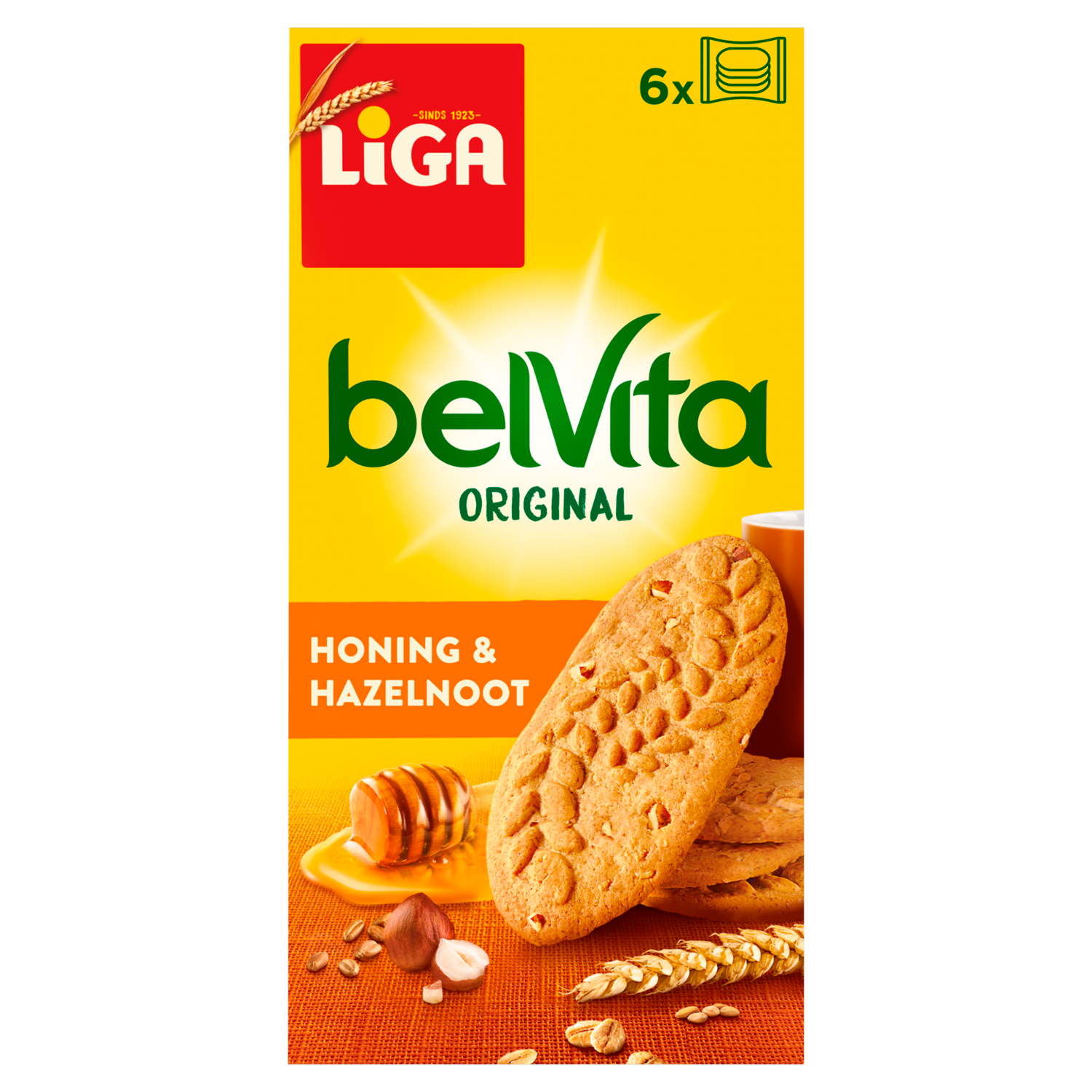 Liga Belvita honing & hazelnoot 6 x 4 stuks