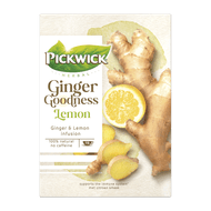 Pickwick Thee ginger goodness lemon 15 zk Foto van Pickwick Thee ginger goodness lemon 15 zk