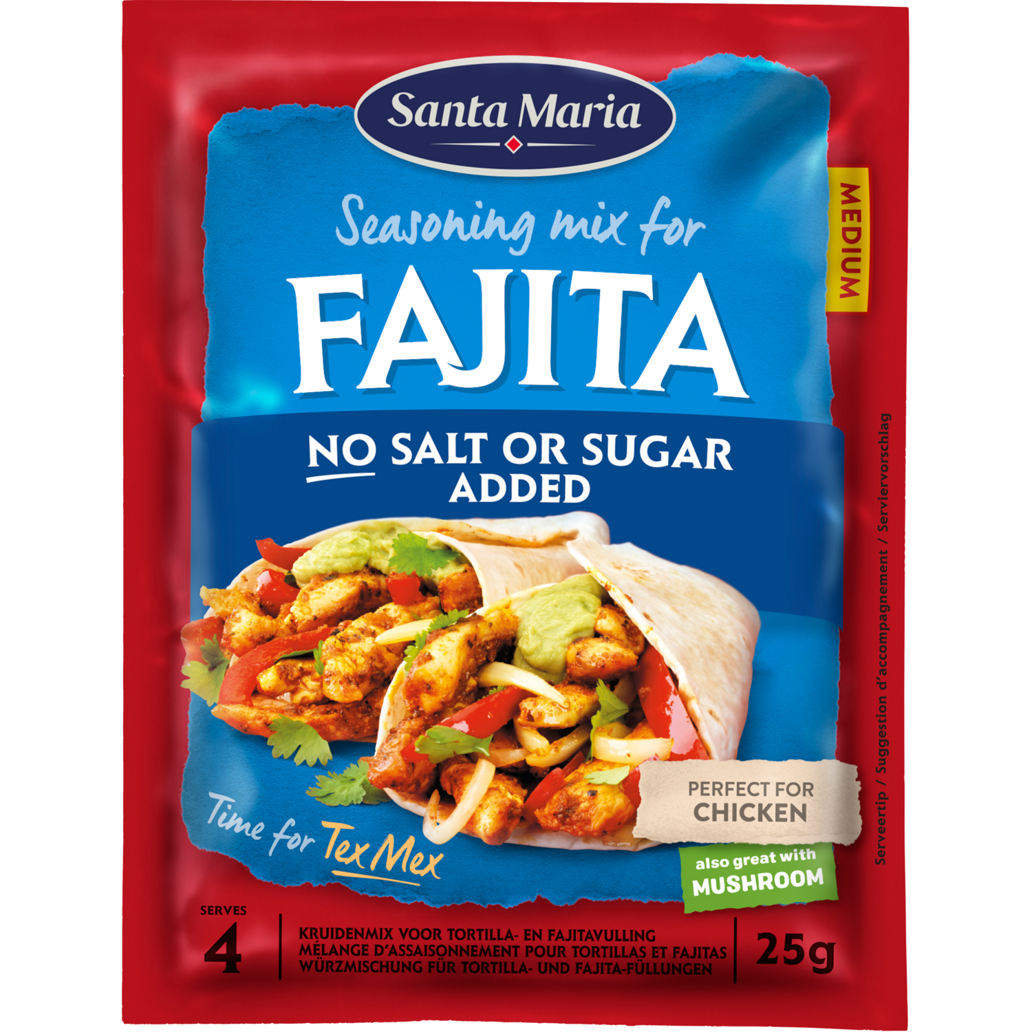 Santa Maria Fajita mix geen zout & suiker