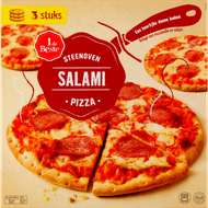 1 de Beste Steenoven pizza salami 3 stuks Foto van 1 de Beste Steenoven pizza salami 3 stuks