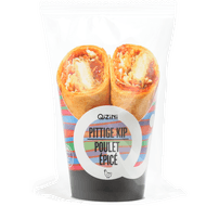 Qizini Wrap pittige kip 2st. Foto van Qizini Wrap pittige kip 2st.