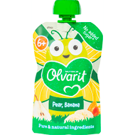 Olvarit Knijpfruit 6+ Maanden Peer Banaan Foto van Olvarit Knijpfruit 6+ Maanden Peer Banaan