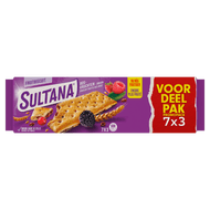 Foto van Sultana Fruitbiscuit bosvruchten voordeelpak 7x3st.