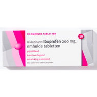 Leidapharm Leida ibuprofen 200 mg 10 stuks Foto van Leidapharm Leida ibuprofen 200 mg 10 stuks