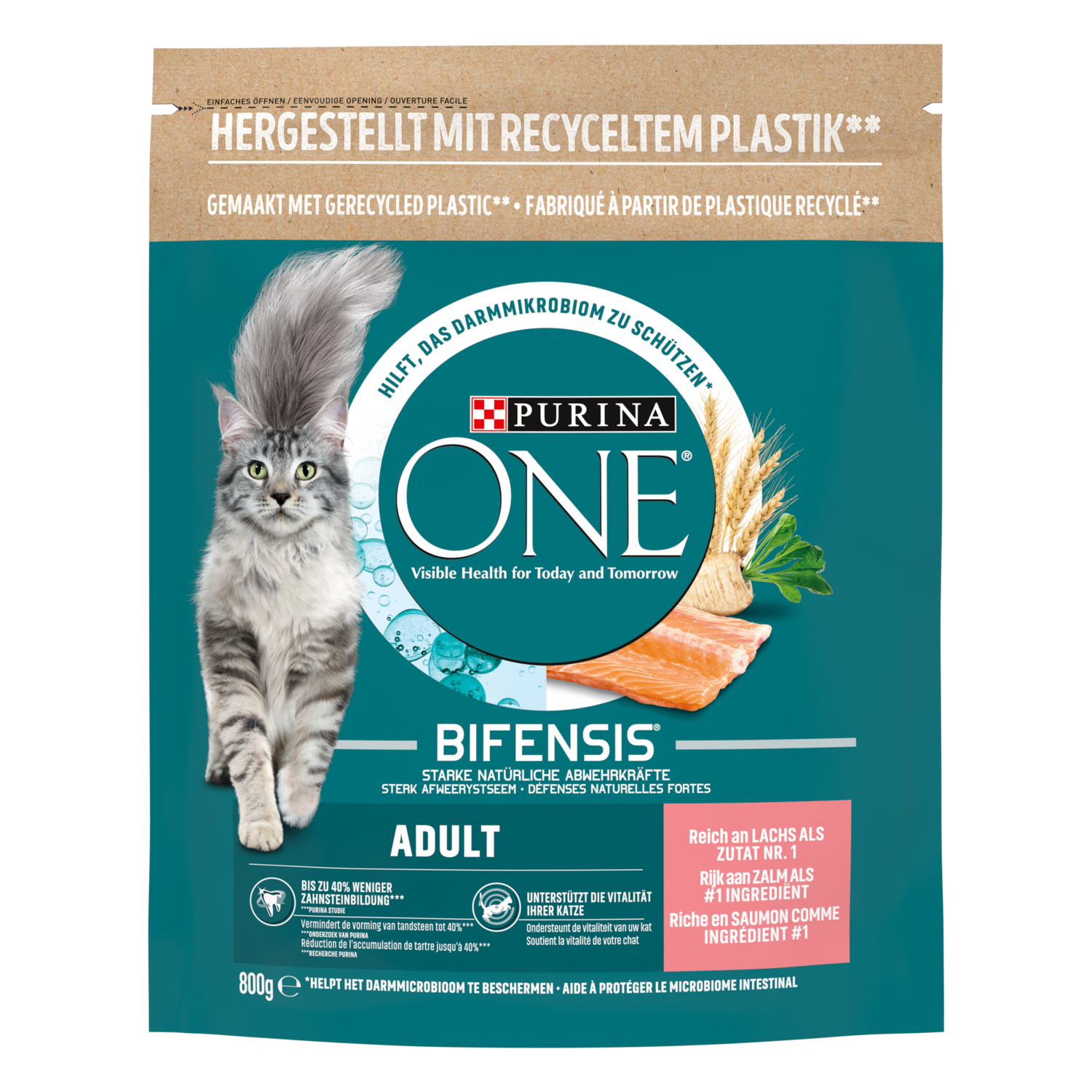 Purina One Kattenvoer adult zalm & volkoren granen