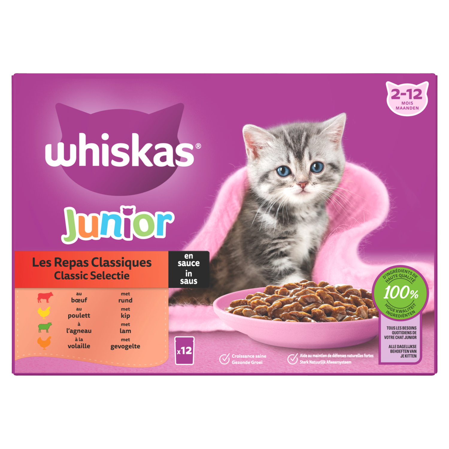 Whiskas Kattenvoer junior classic selectie 12st