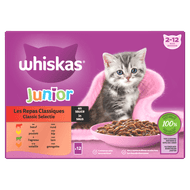 Whiskas Kattenvoer junior classic selectie 12st Foto van Whiskas Kattenvoer junior classic selectie 12st
