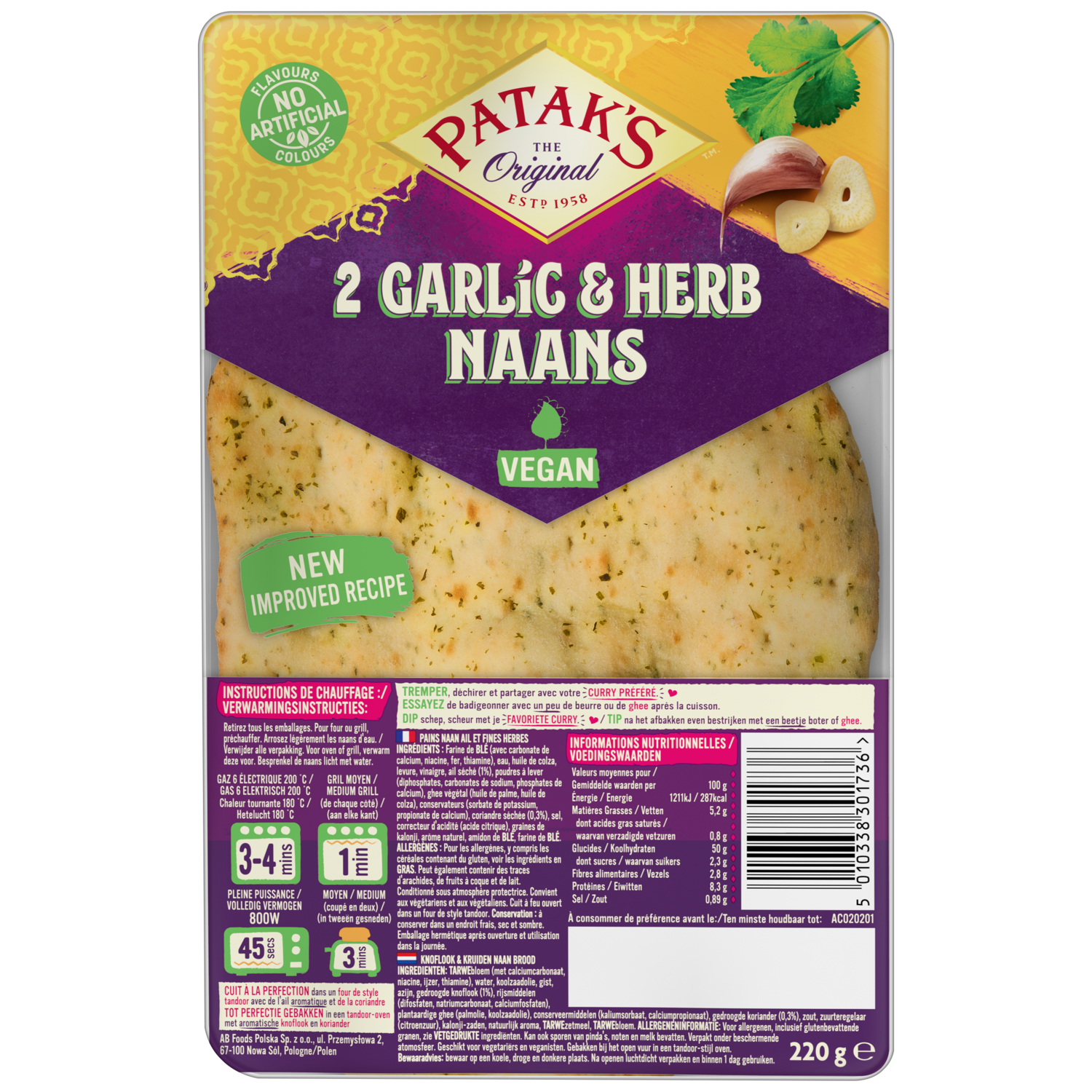Patak's Naan knoflook en koriander