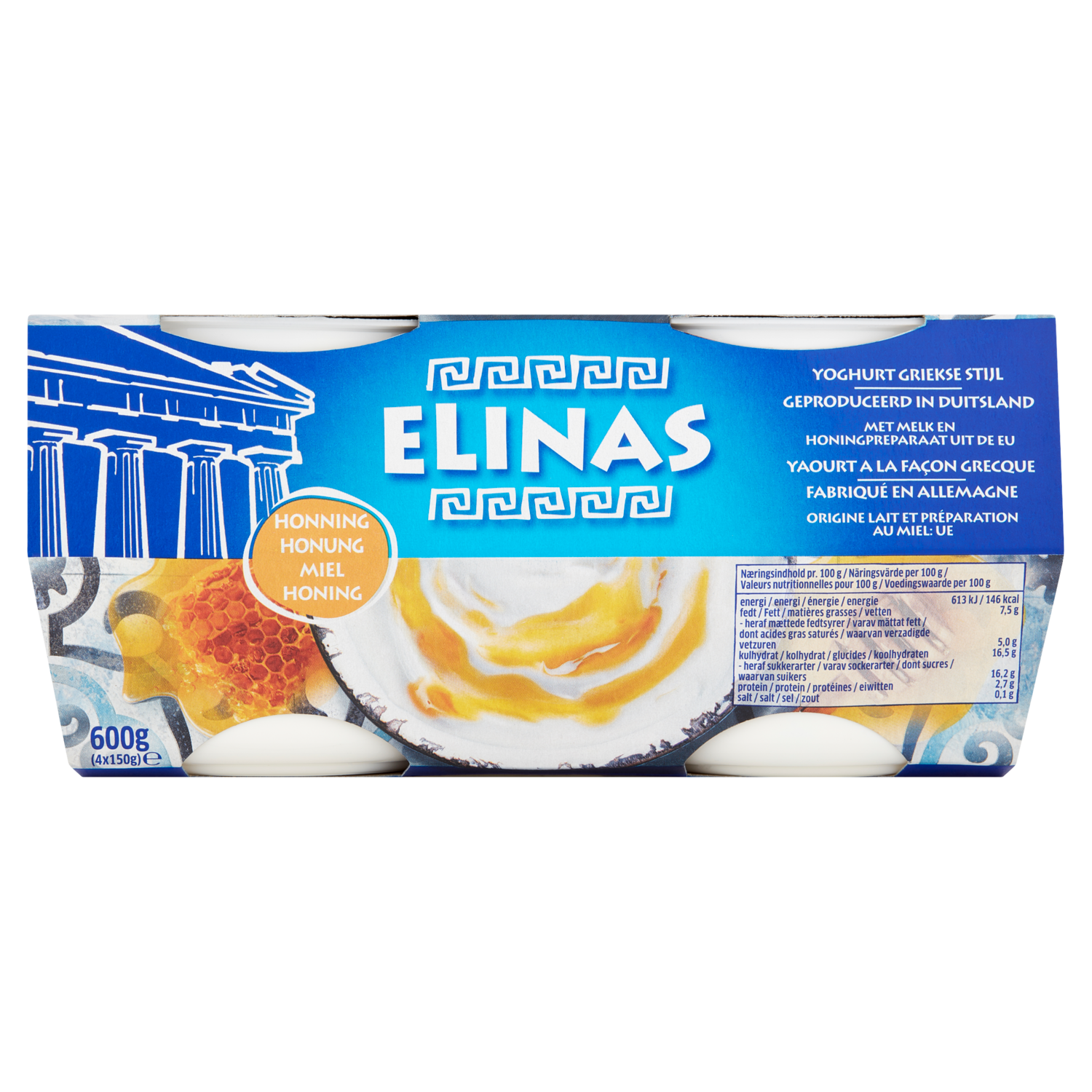 Elinas Yoghurt griekse stijl honing 4 st.