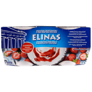 Elinas Yoghurt griekse stijl aardbei 4 stuks Foto van Elinas Yoghurt griekse stijl aardbei 4 stuks