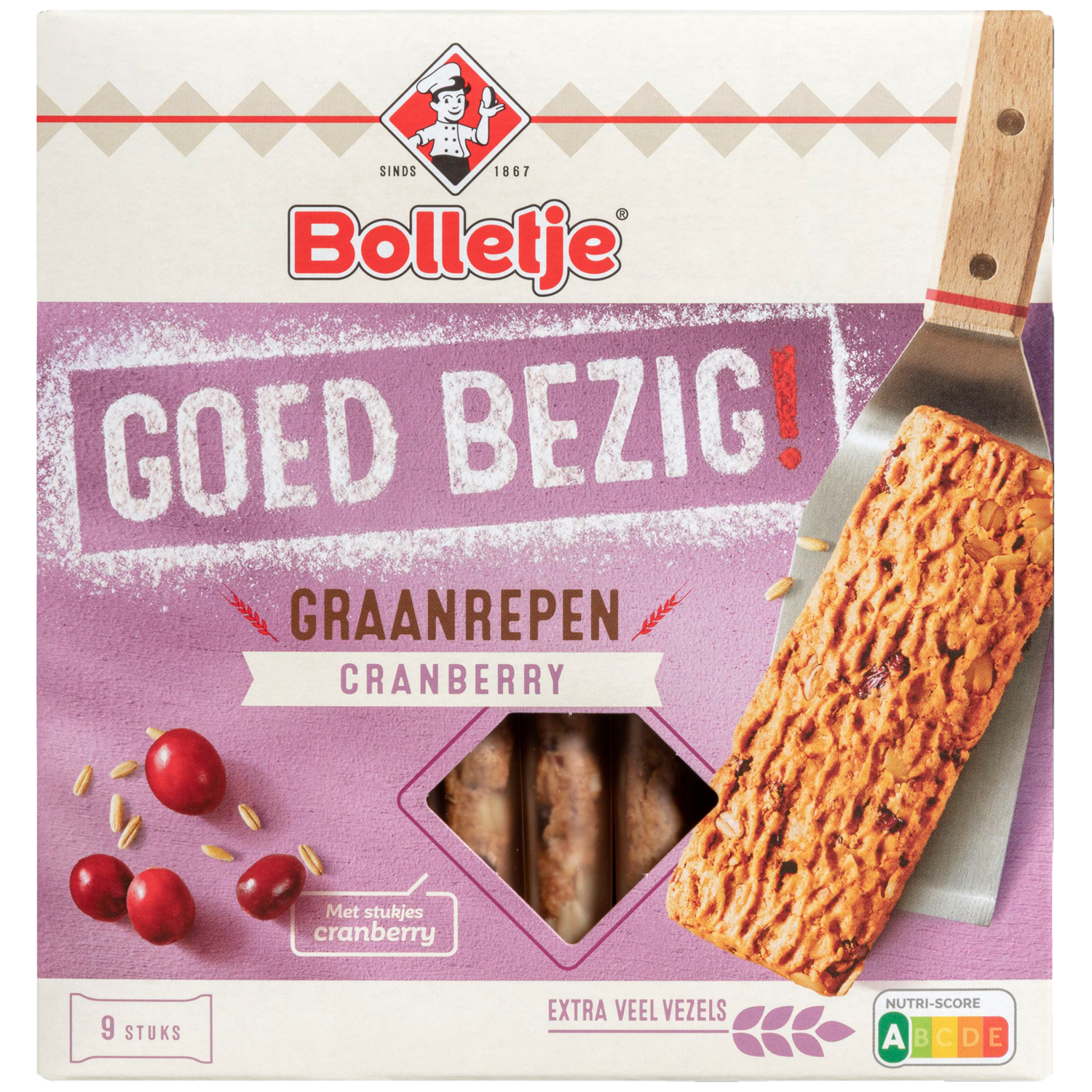 Bolletje Goed bezig krokante graanrepen cranberry