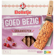 Foto van Bolletje Goed bezig krokante graanrepen cranberry