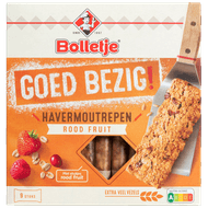 Foto van Bolletje Goed bezig stevige reep rood fruit 9 stuks