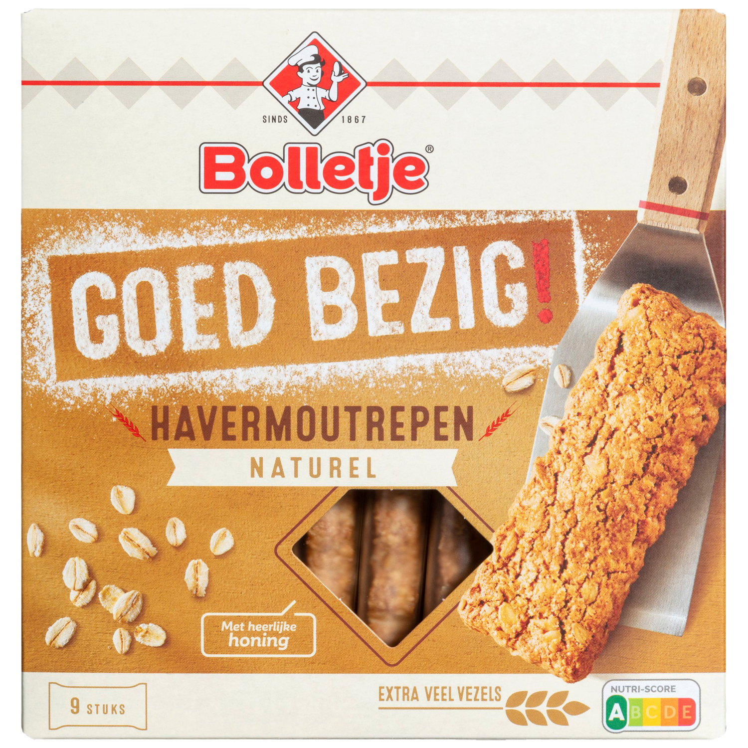 Bolletje Goed bezig havermoutrepen naturel 9 stuks