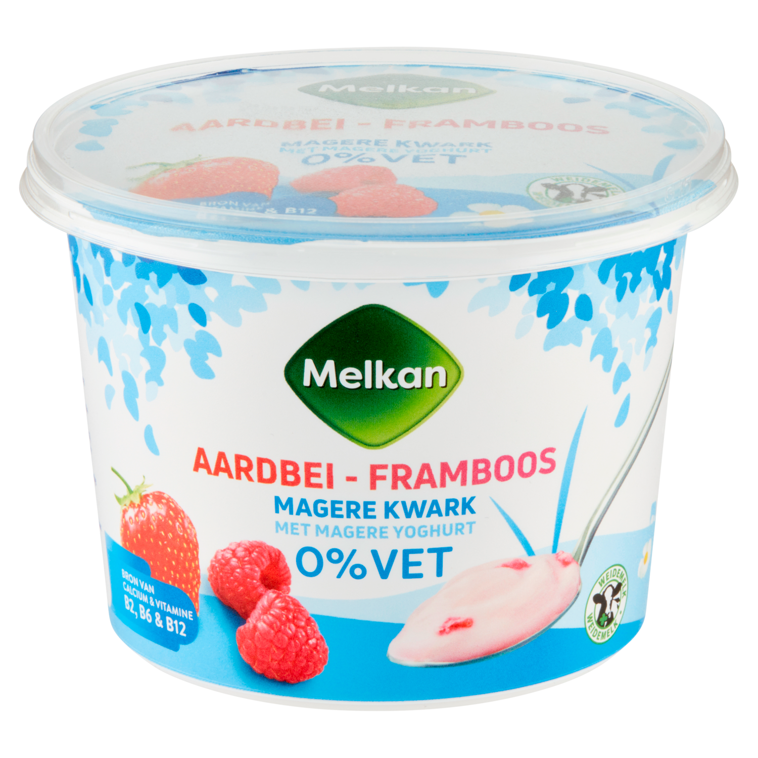 Melkan Magere kwark aardbei-framboos