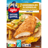 Iglo Kapiteins Klassiekers lekkerbekje bierbeslag, 2 stuks Foto van Iglo Kapiteins Klassiekers lekkerbekje bierbeslag, 2 stuks