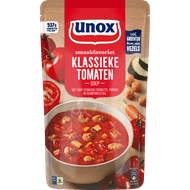 Unox Soep in zak klassieke tomatensoep Foto van Unox Soep in zak klassieke tomatensoep