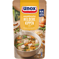 Unox Soep in zak heldere kippensoep Foto van Unox Soep in zak heldere kippensoep
