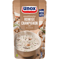 Unox Soep in zak romige champignonsoep Foto van Unox Soep in zak romige champignonsoep