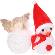 Sneeuwpop/engel led 10 cm Foto van Sneeuwpop/engel led 10 cm
