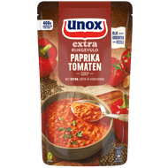 Unox Paprika tomatensoep extra rijkgevuld Foto van Unox Paprika tomatensoep extra rijkgevuld