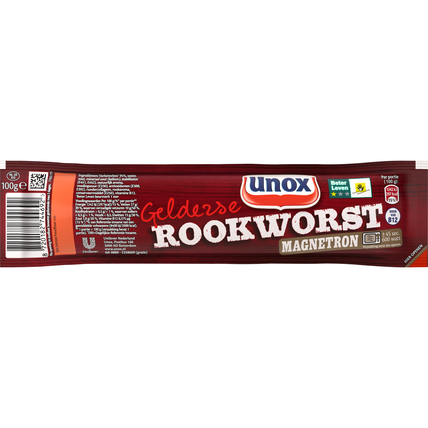Unox Gelderse rookworst magnetron