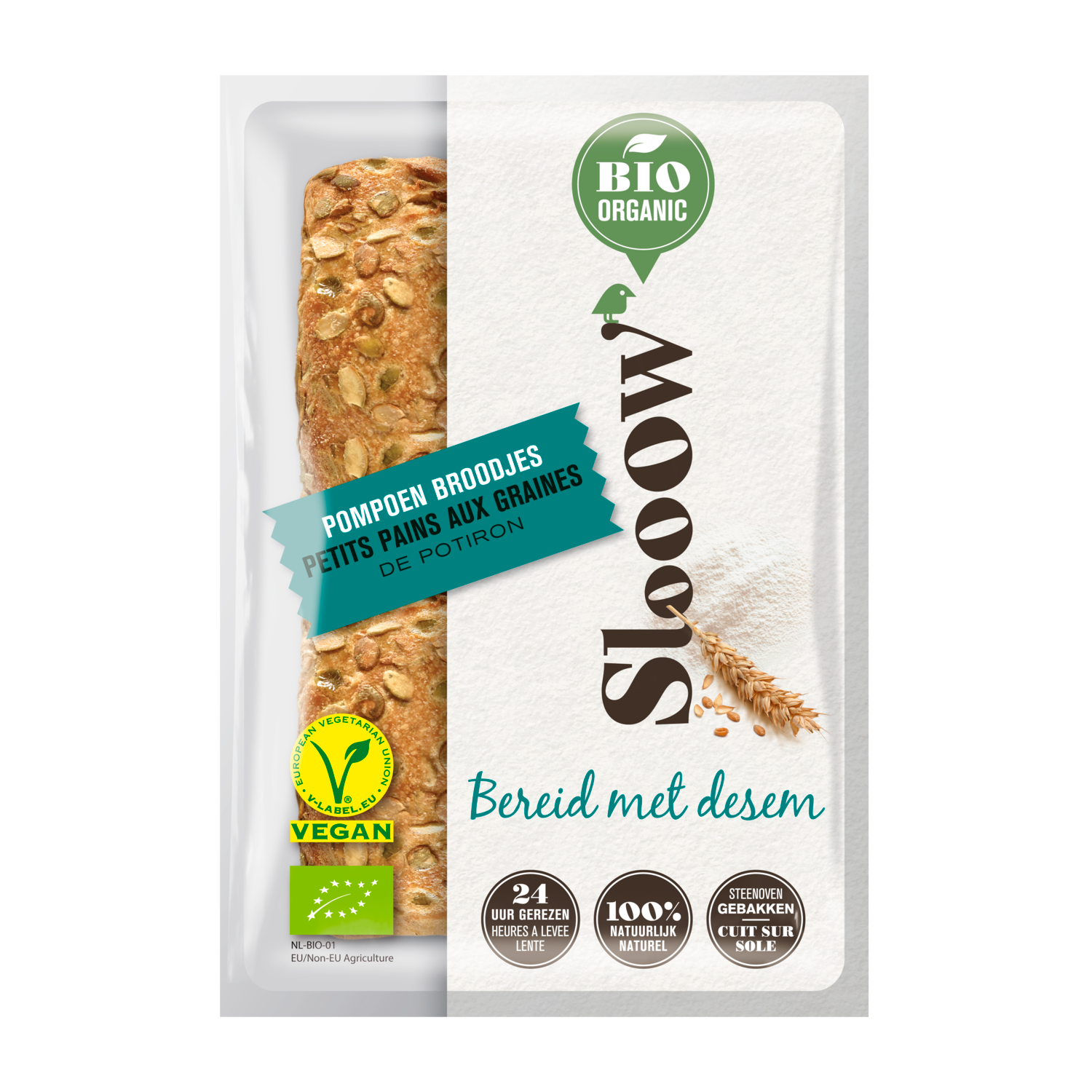 Slooow BIO Pompoenbroodjes 4 stuks