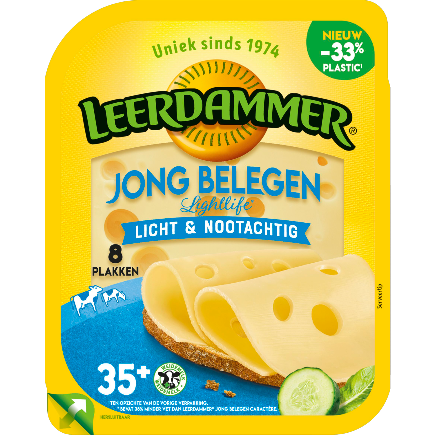 Leerdammer Kaas jong belegen 35+ plakken