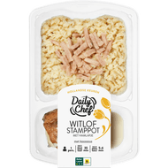 Daily Chef Witlof stamppot met hamlapje en kaassaus Foto van Daily Chef Witlof stamppot met hamlapje en kaassaus