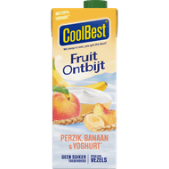 CoolBest Fruitontbijt yoghurt perzik banaan Foto van CoolBest Fruitontbijt yoghurt perzik banaan