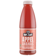 Fruity Juice 100% sap appel ananas framboos Foto van Fruity Juice 100% sap appel ananas framboos