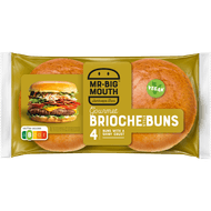 MR BIG MOUTH Hamburger bun brioche 4 st. Foto van MR BIG MOUTH Hamburger bun brioche 4 st.