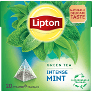 Lipton Groene thee intense mint 20 zk. Foto van Lipton Groene thee intense mint 20 zk.