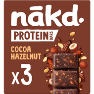 Nakd Protein bar cacao hazelnoot 3 st. Foto van Nakd Protein bar cacao hazelnoot 3 st.