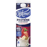 Optimel Drinkyoghurt aardbei banaan proteine Foto van Optimel Drinkyoghurt aardbei banaan proteine