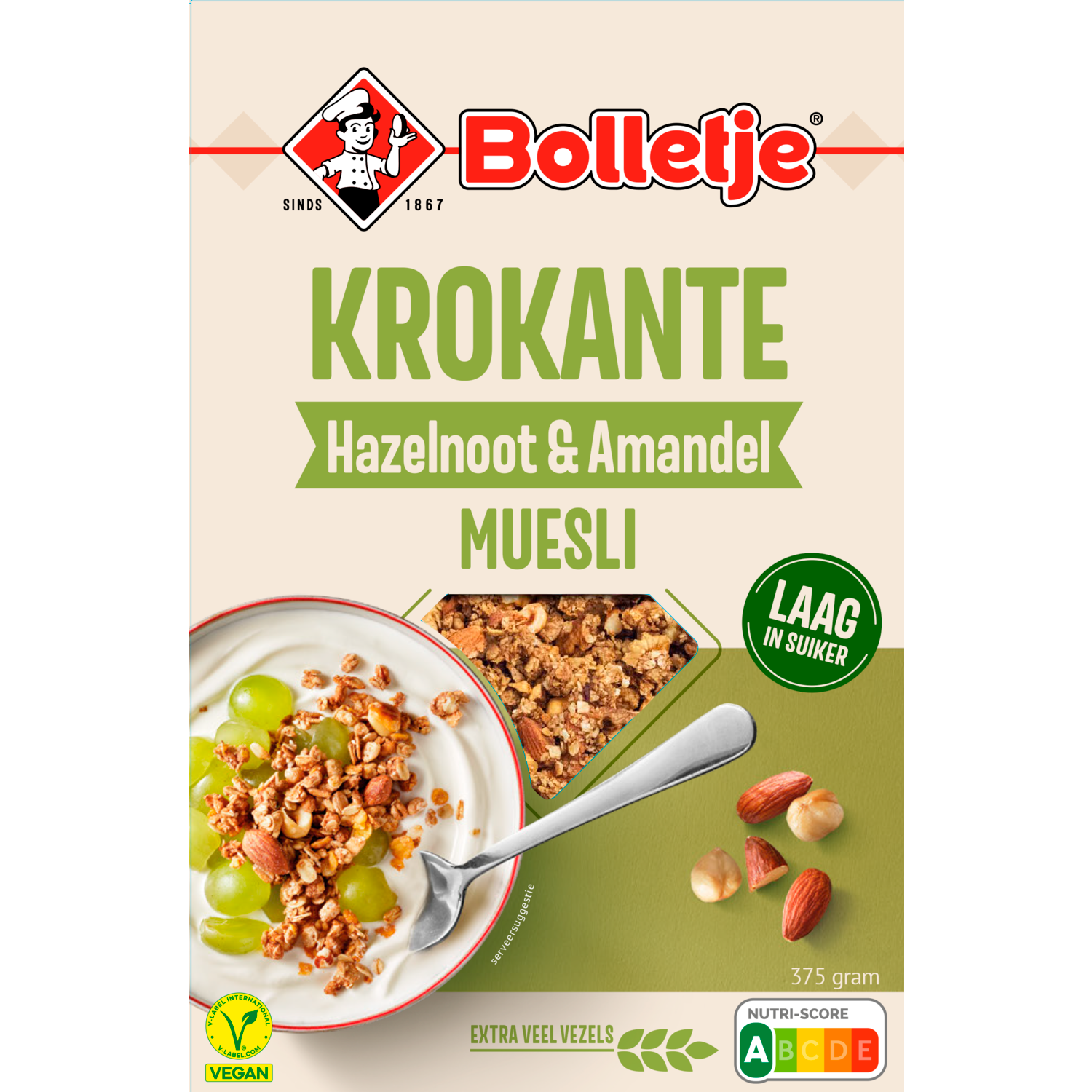 Bolletje Krokante muesli hazelnoot & amandel
