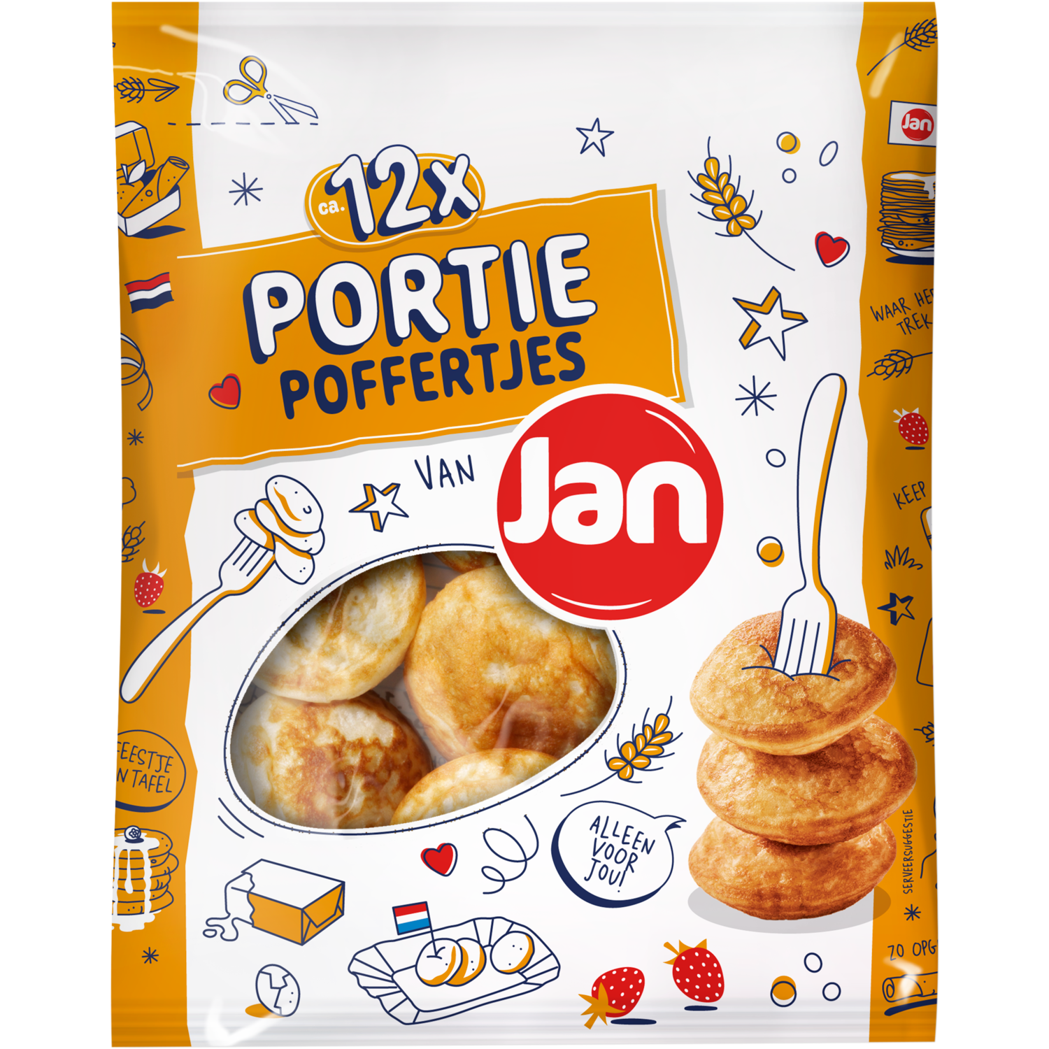 Jan Poffertjes portie 12 stuks