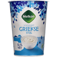 Melkan Yoghurt griekse stijl 0.1% vet Foto van Melkan Yoghurt griekse stijl 0.1% vet