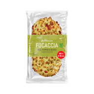 Boboli Duo focaccia paprika en olijf Foto van Boboli Duo focaccia paprika en olijf
