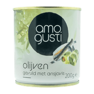 Amogusti Olijven gevuld met ansjovis Foto van Amogusti Olijven gevuld met ansjovis