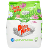 Clean Wash Poeder wasmiddel wit 22 wasbeurten Foto van Clean Wash Poeder wasmiddel wit 22 wasbeurten
