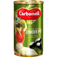 Carbonell Zwarte olijven zonder pit Foto van Carbonell Zwarte olijven zonder pit