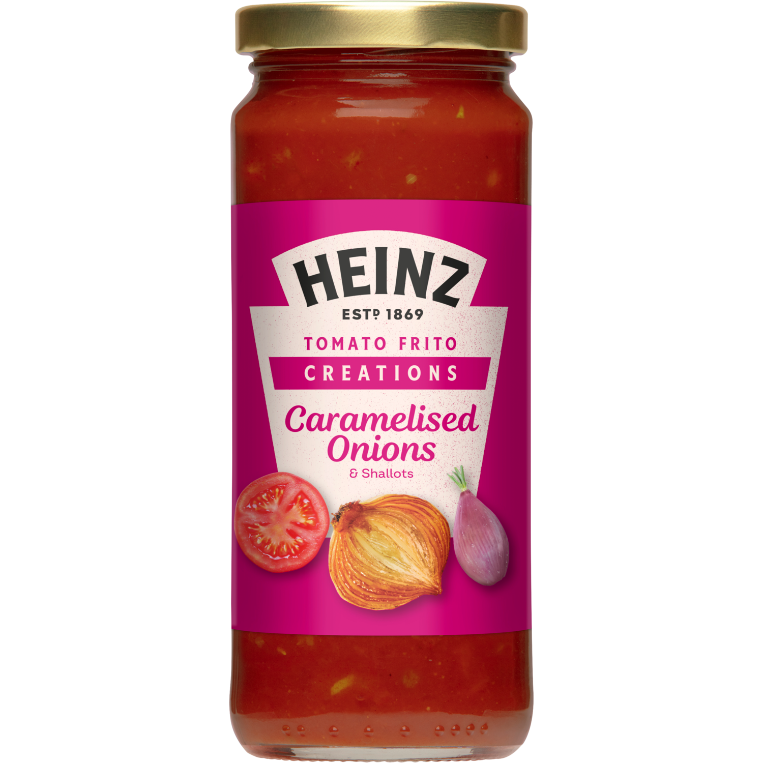 Heinz Tomato Frito Creations met gekarameliseerde uien & sjalotten