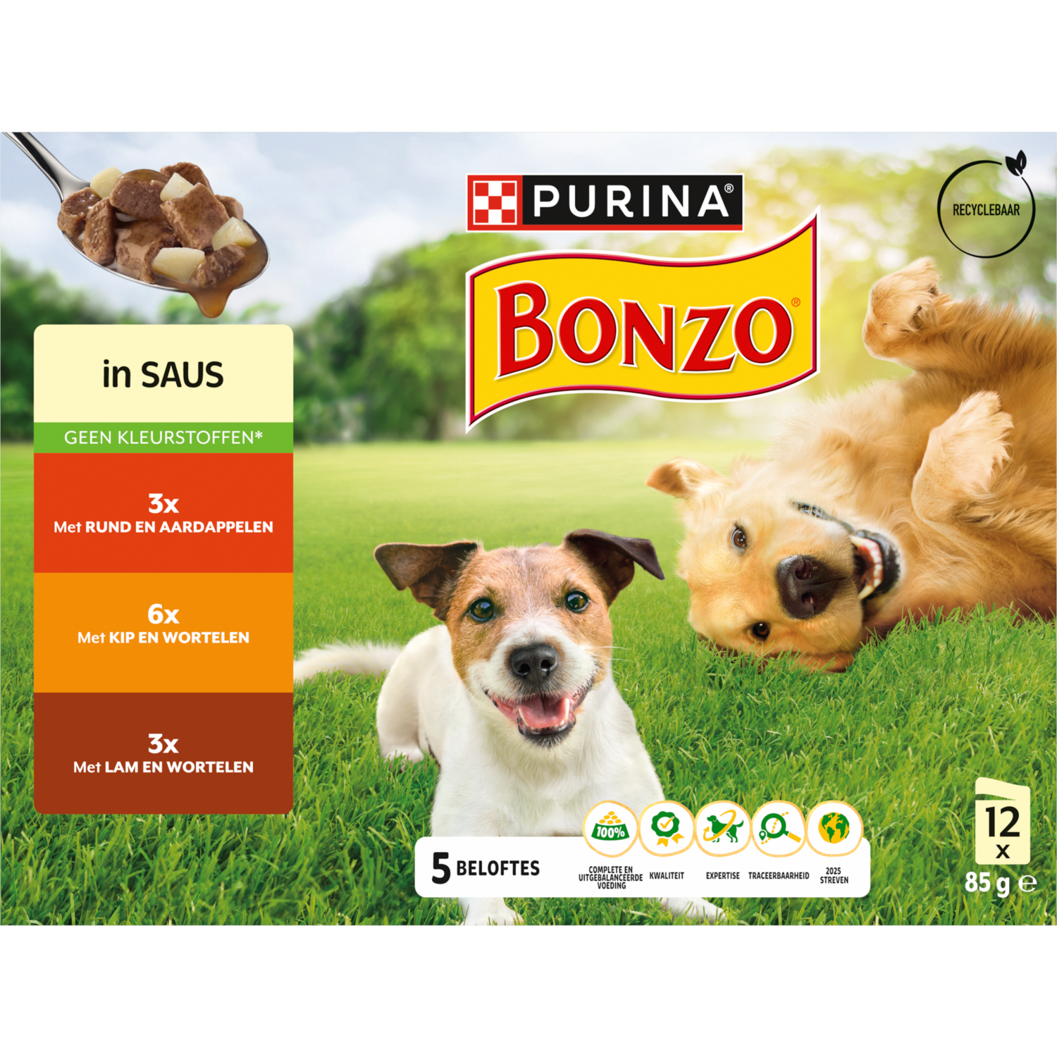 Bonzo Hondenvoer adult saus rund kip lam 12 st.